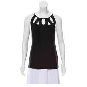 Loeffler Randall 100% Silk Black Top size 2